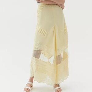 Urban Outfitters Lace Sheer Panel Maxi Skirt Size XS